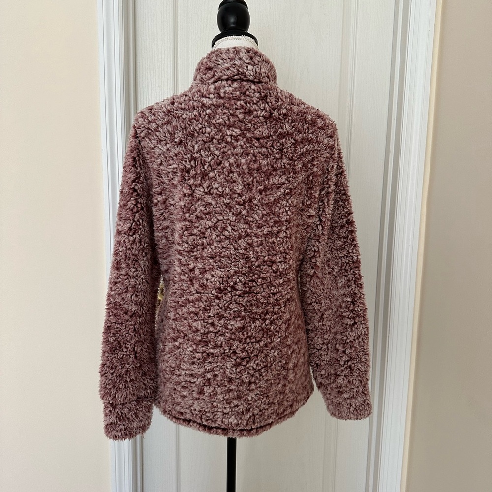 Weatherproof Vintage Ladies Frosty Tipped Sherpa 1/4 Zip Sweater Red, Sz S/CH - Picture 7 of 14